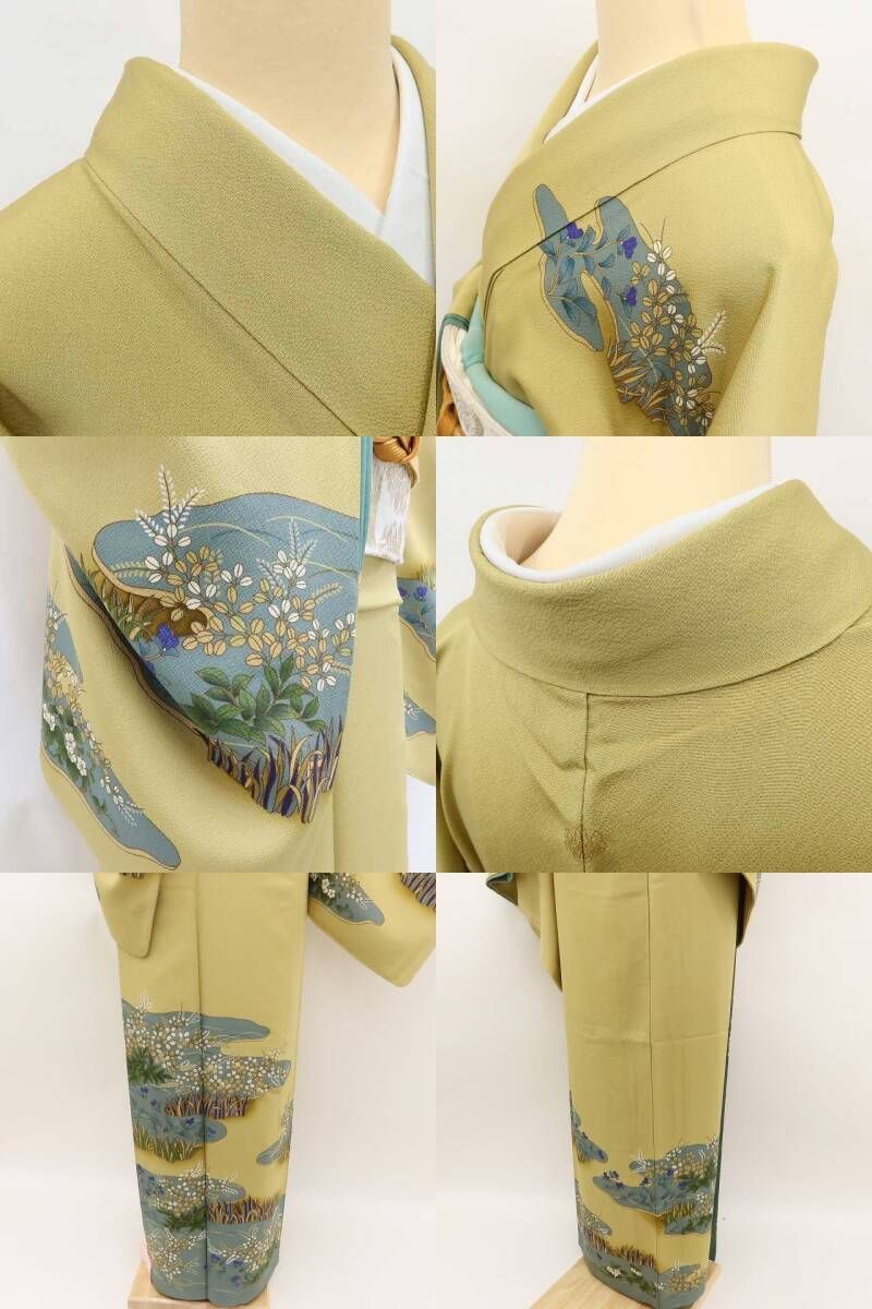  ✾まめ藤✾ やまと誂製 花井幸子落款 正絹 着物 刺繍 リアルに美しい萩の舞台 訪問着 U 55 訪問着 付け下げ 着物
