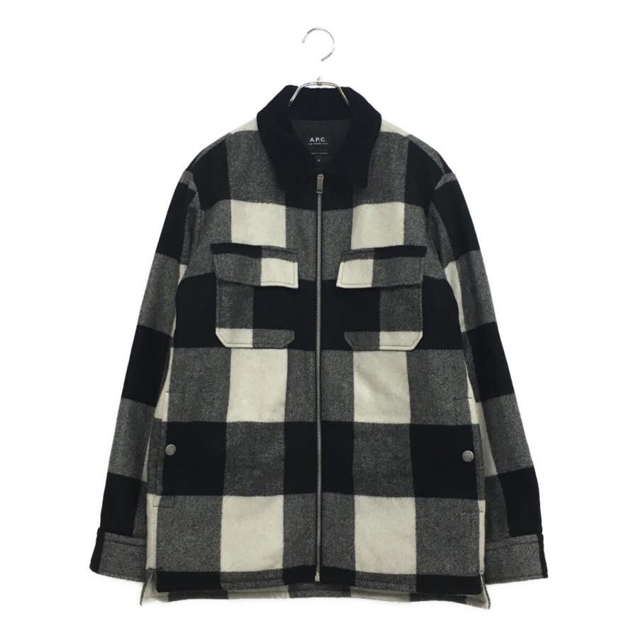 A P C IAN 22 ブルゾン チェック アーペーセー ブラック ホワイト M
