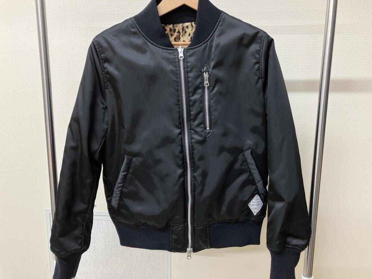 メンズSサイズ CRIMIE WORKS DIVISION リバーシブルジャンパー 黒 レオパード