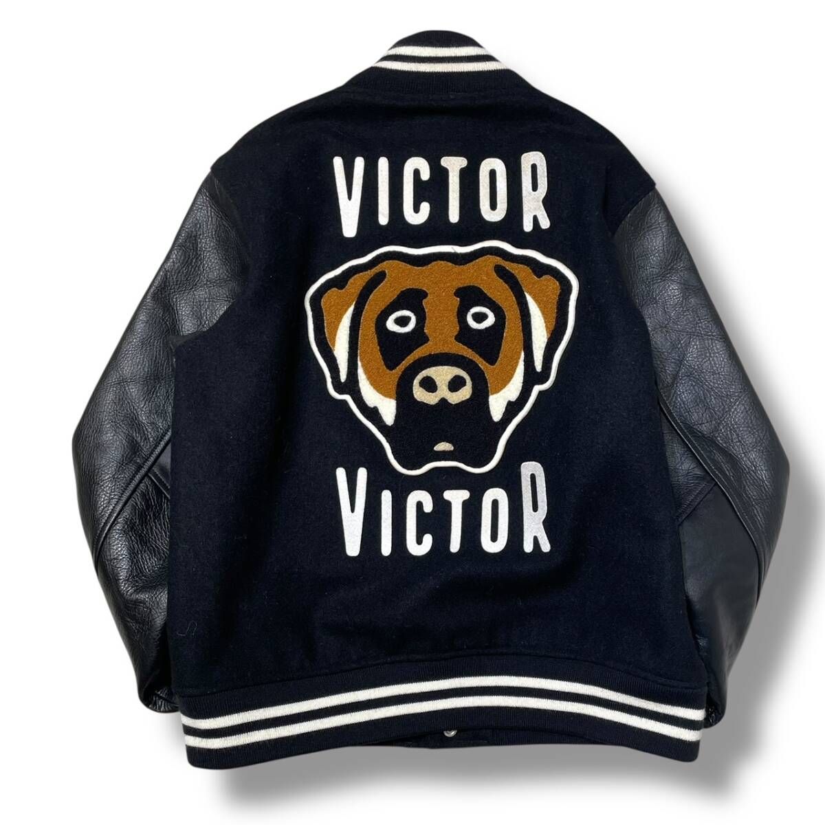23 AW HUMAN MADE VICTOR VARSITY JACKET スタジャン ブラック サイズM ヒューマンメイド ヴィクターヴィクター