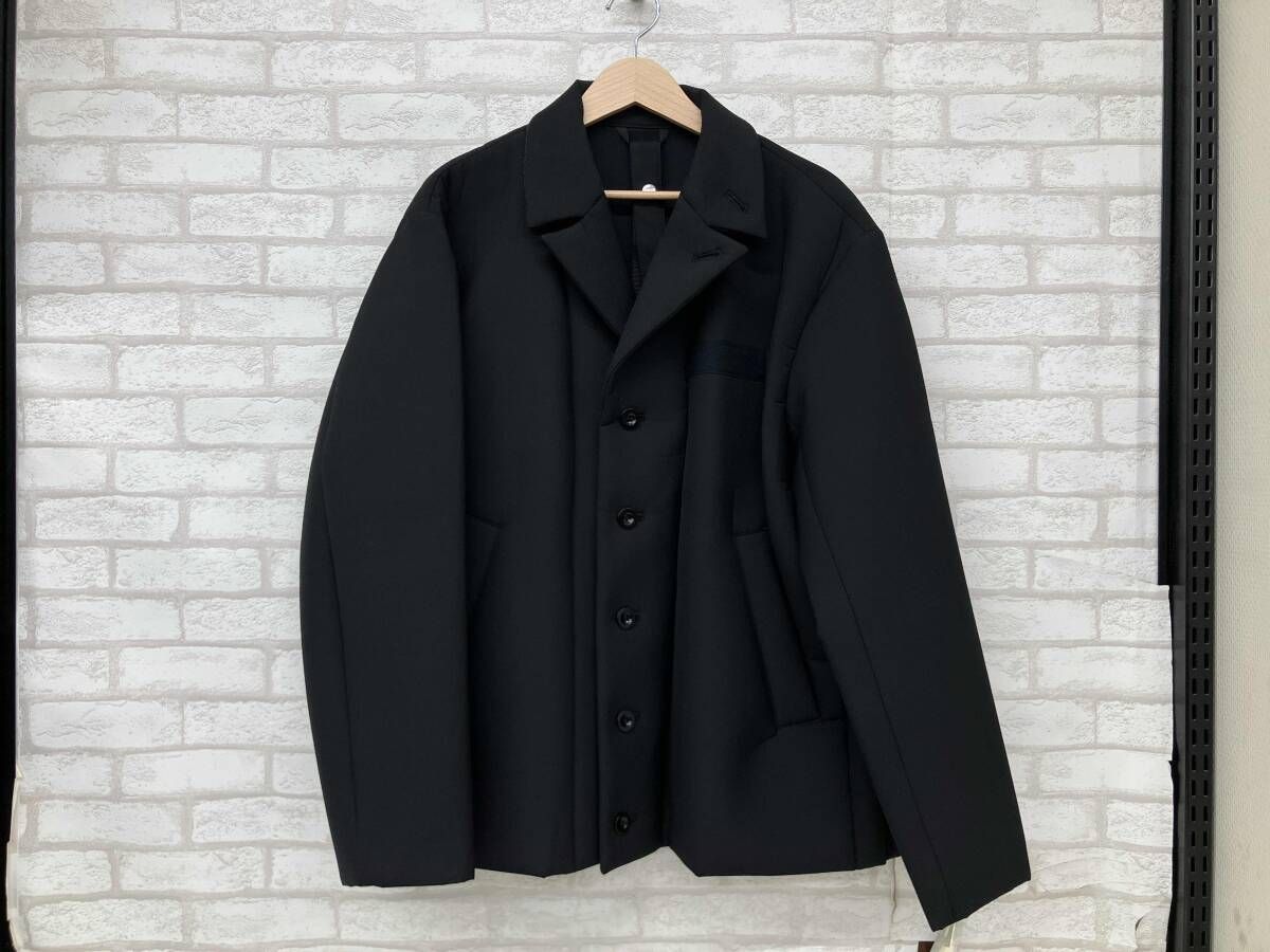 sacai 23 03118 M Suiting Bonding Blouson サカイ メンズサイズ1 ブラック テーラードジャケット ブルゾン ボタン ボンディング