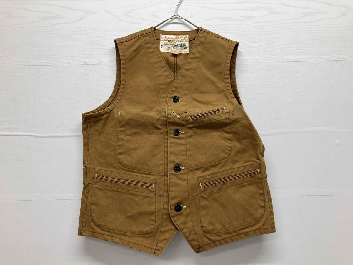 セール SUGAR CANE シュガーケーン BROWN DUCK WORK VEST ブラウン