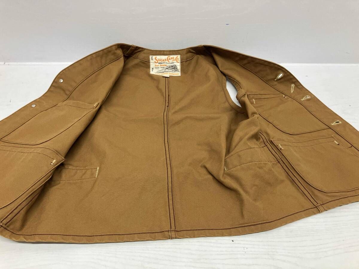 SUGAR CANE ブラウンダックワークベスト 38 SUGAR CANE（シュガーケン） 】 【 13oz. 】 ブラウンダックワーク