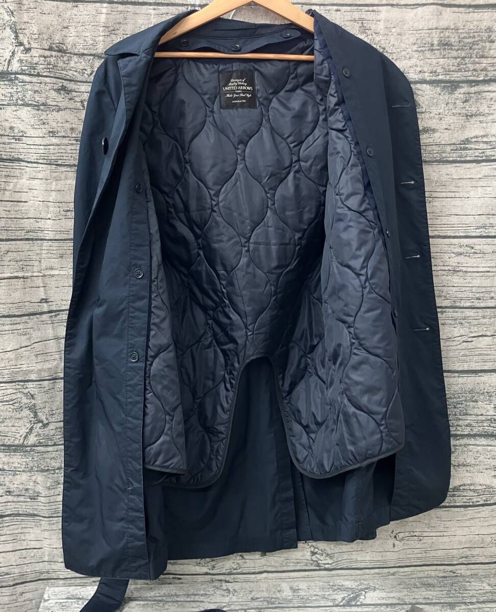【M】ユナイテッドアローズ　トレンチコート　ネイビー　ファー、ライナー付き UNITED ARROWS ネイビー UNITED ARROWS ライナー付 トレンチコート