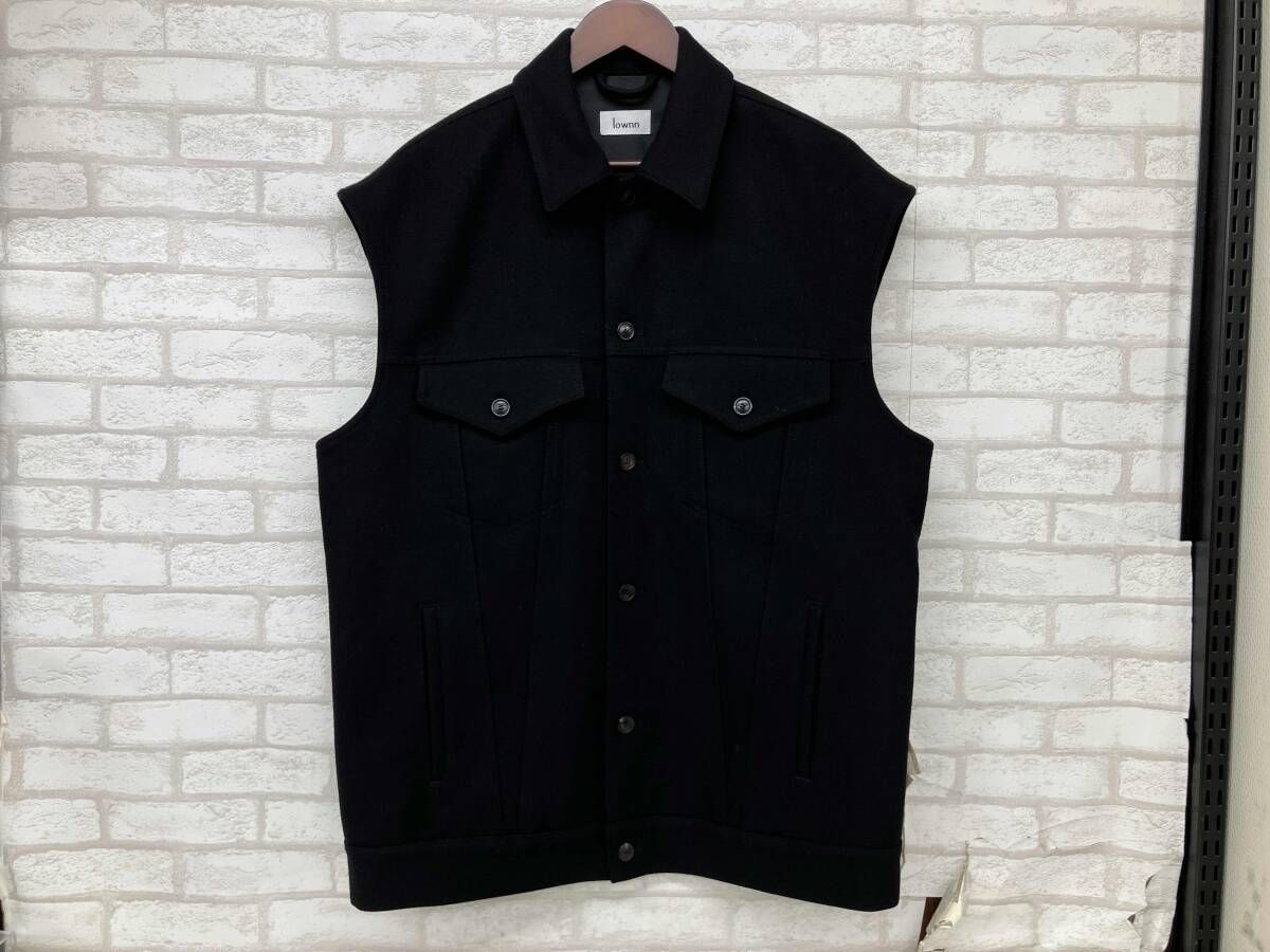 lownn ローン メンズ ブラック サイズ46 ベスト 襟 ボタン ポリエステル made in poland