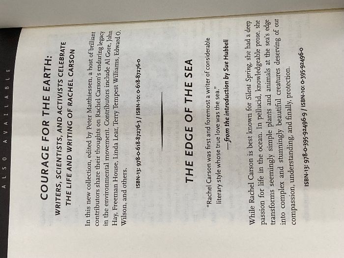 Silent Spring Mariner Books Classics Carson Rachel