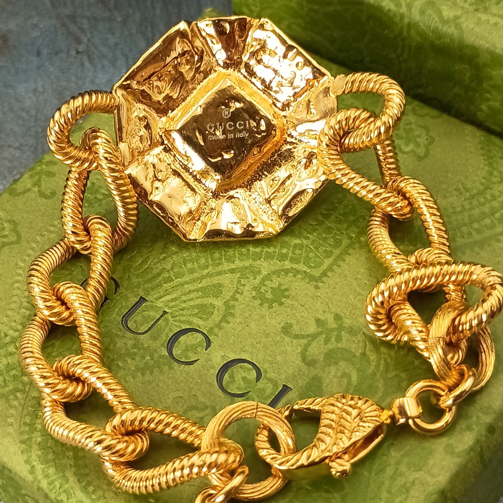 オールドグッチ　ブレスレット① GUCCI グッチ ミケーレ ブレスレット レディース ゴールド オールド