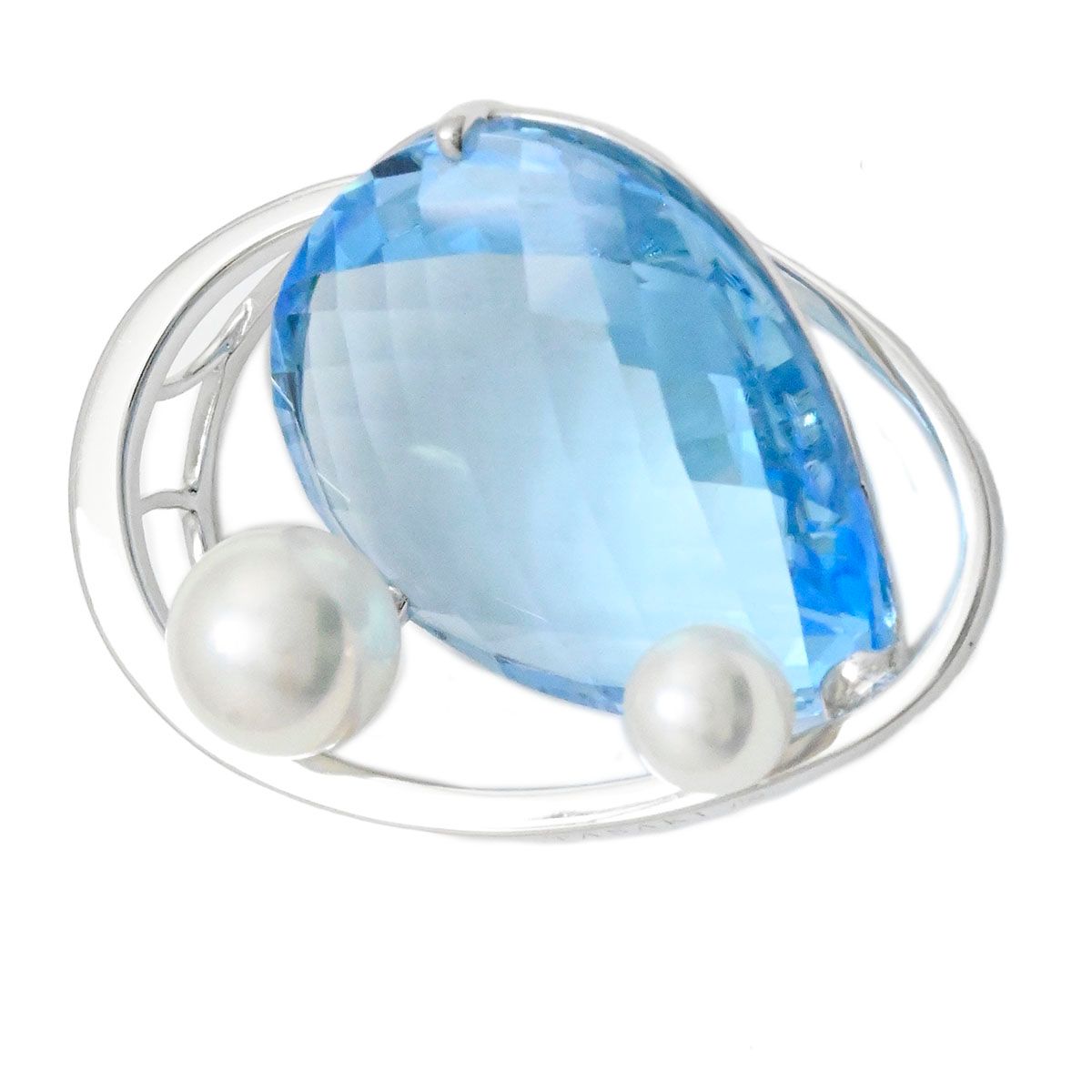 TASAKI タサキ パべパール ペンダント ブルー タサキ TASAKI K18WG ブルートパーズ パール3P ペンダントトップ