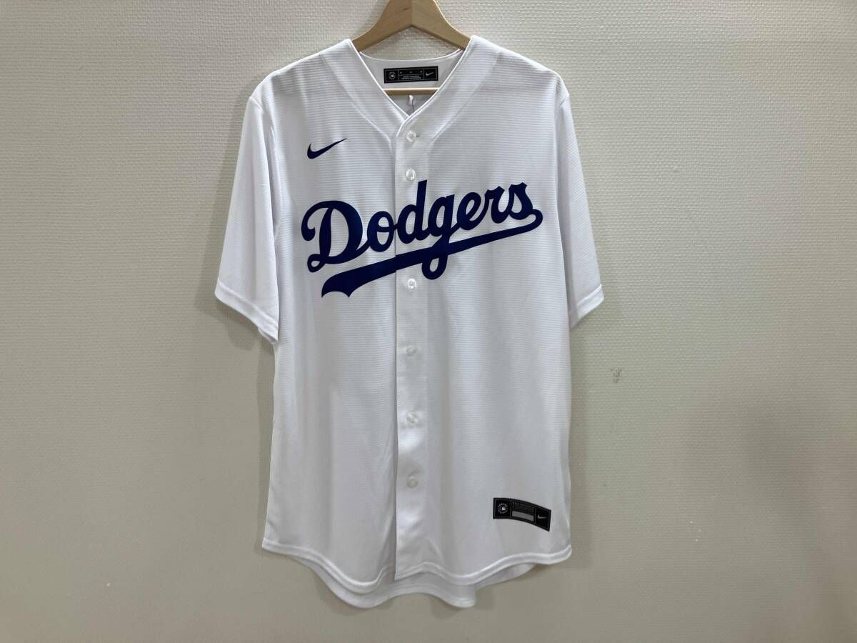 NIKE × MLB ベースボールシャツ レプリカユニフォーム ゲームシャツ 大谷翔平 ドジャース 白 M 通年