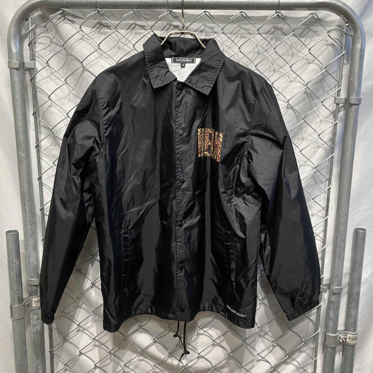 CAPTAIN HELM ロゴコーチジャケット size M ブラック レオパード 