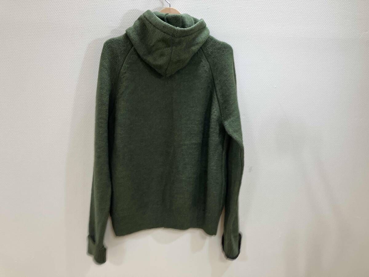 BARBOUR バブアー フーデッド前開きニットアウター 前開きニットパーカー 前開きニットアウター カーキグリーン M 冬
