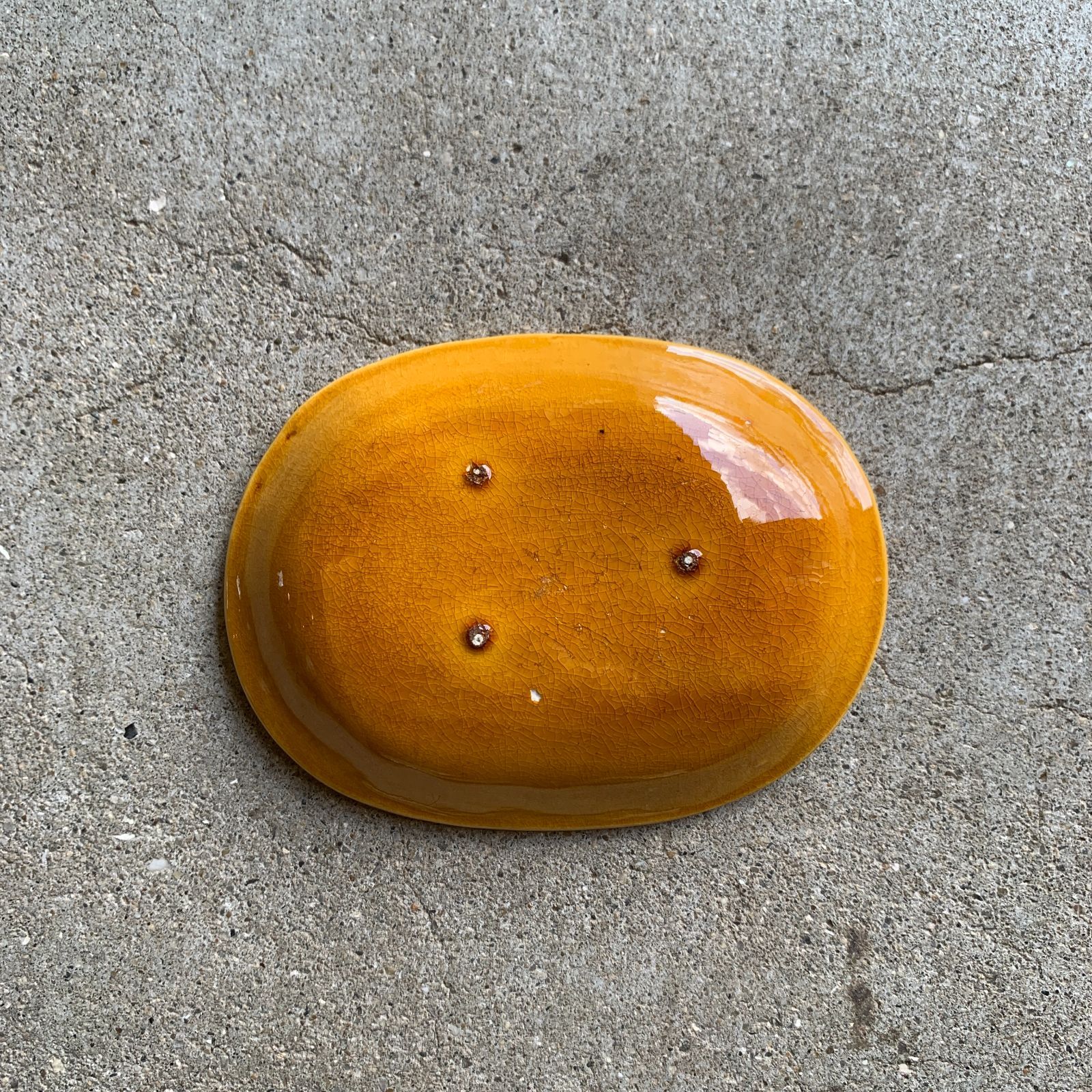 珉平焼 黄釉浮彫龍紋小判皿 小皿 豆皿 小判型 /HM-0182 - メルカリ