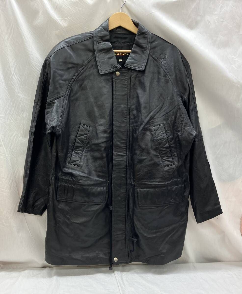 BEST 注文 ONE ベストワン 古着 90s レザージャケット ブラック