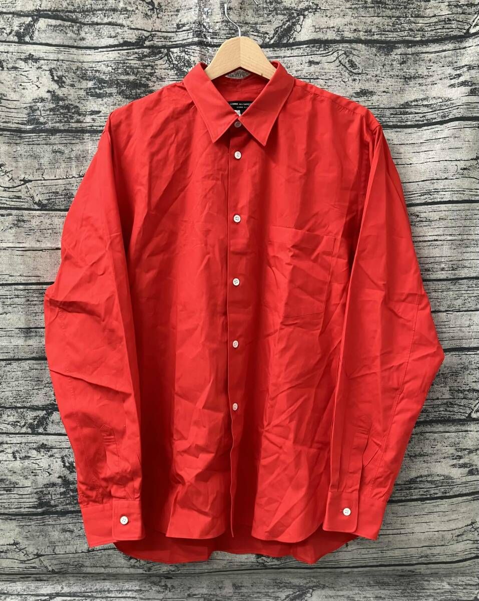 COMME des GARCONS HOMME PLUS 長袖シャツ 朱色 レッド size:L AD2018