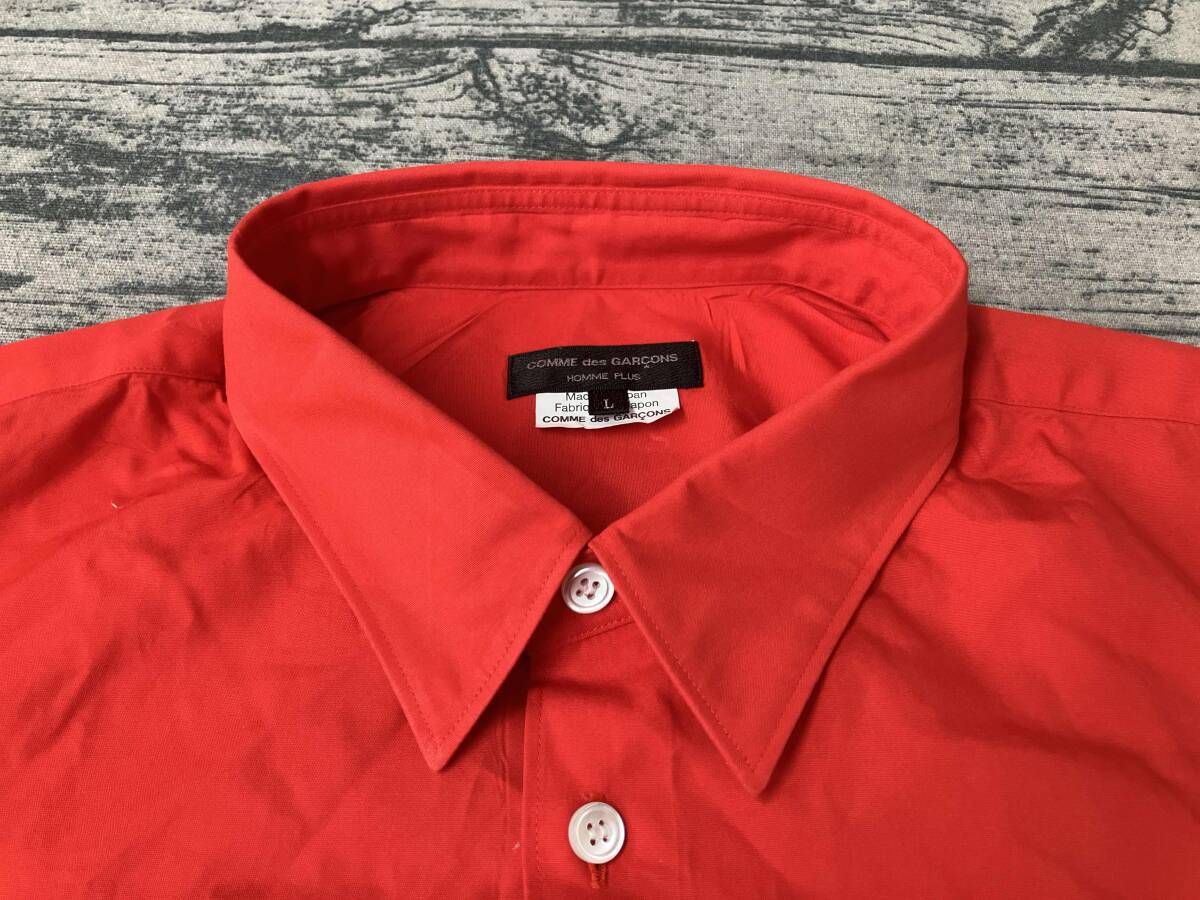 COMME des GARCONS HOMME PLUS 長袖シャツ 朱色 レッド size:L AD2018