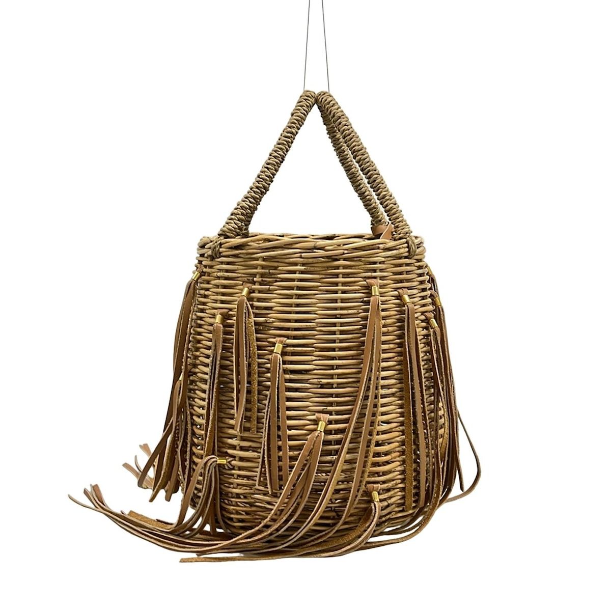 LUDLOW(ラドロー) ハンドバッグ ライトブラウン×ブラウン フリンジ