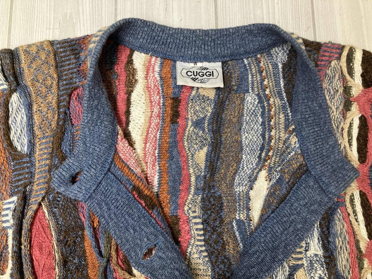 COOGI クージー CUGGI 旧タグ リネンコットン3D ニットカーディガン