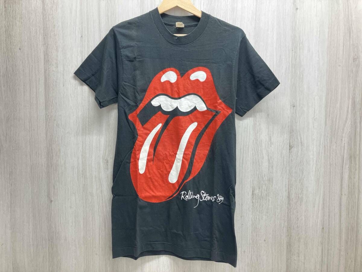 ブラック ROLLING STONES 89 S 半袖Tシャツ プリントロゴ FRUIT OF THE LOOM