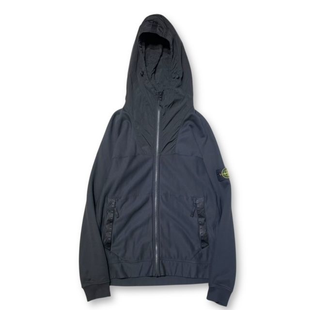 24ss STONE ISLAND パーカー ナイロン切替ジップアップパーカー L