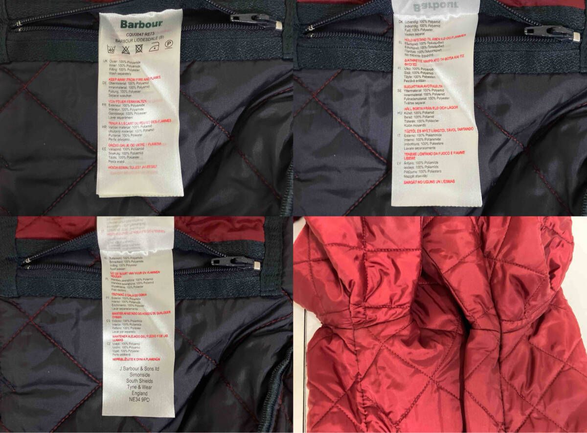  BARBOUR バブアー キルティングジャケット LIDDESDALE キッズ Mサイズ レッド その他 コート