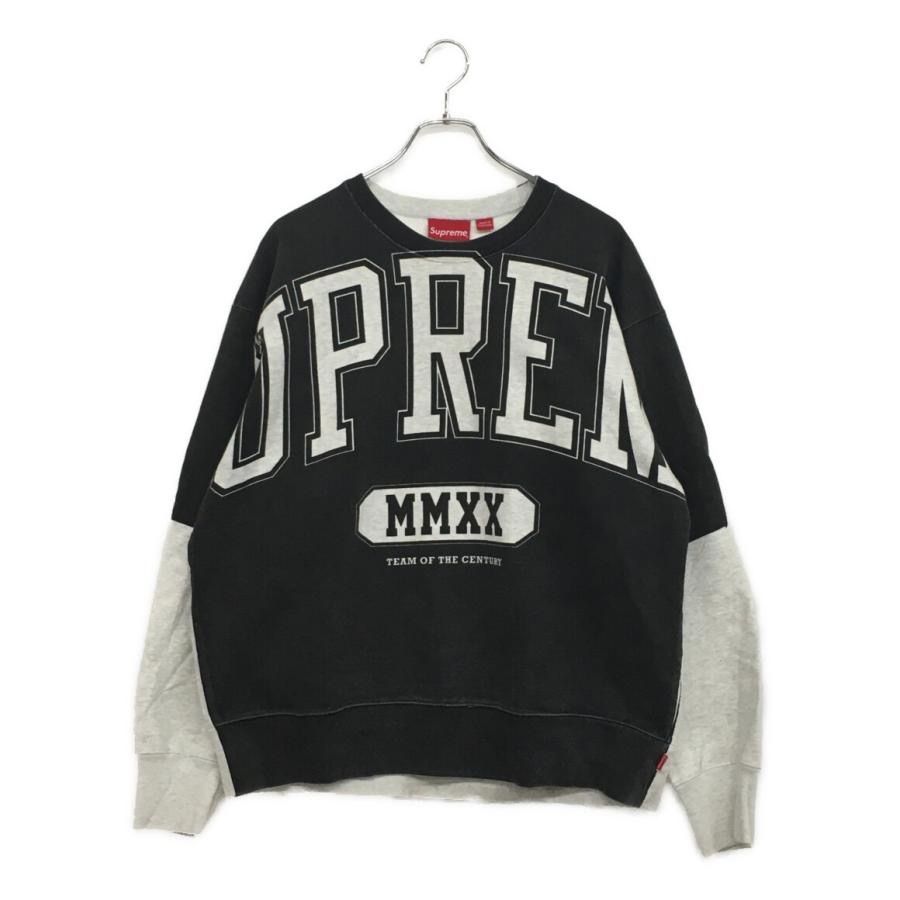 Supreme スウェット Over print crew neck sweat shirt メンズ SIZE M ブラック×グレー シュプリーム