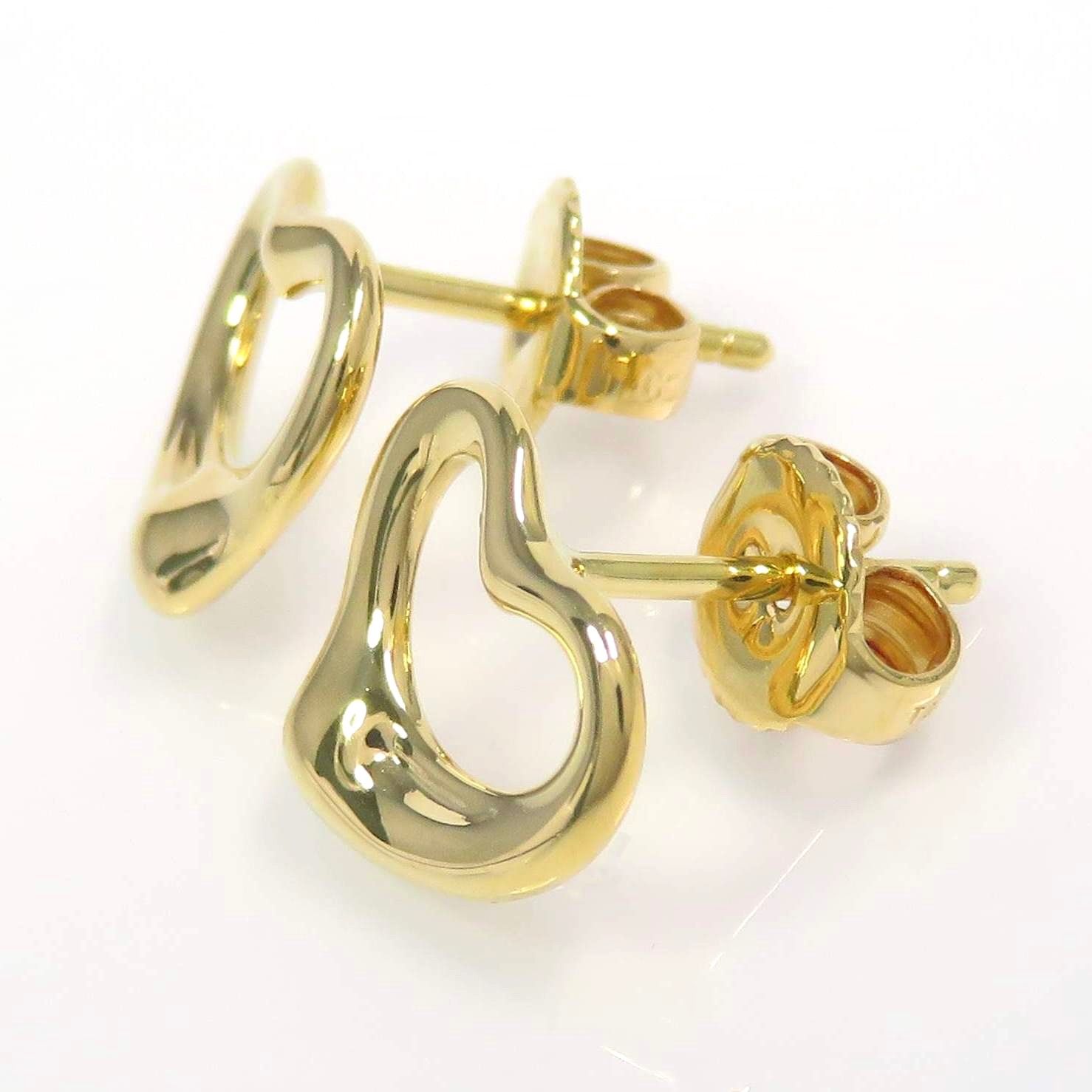 TIFFANY&Co ティファニー 750 オープンハート ピアス イエローゴールド