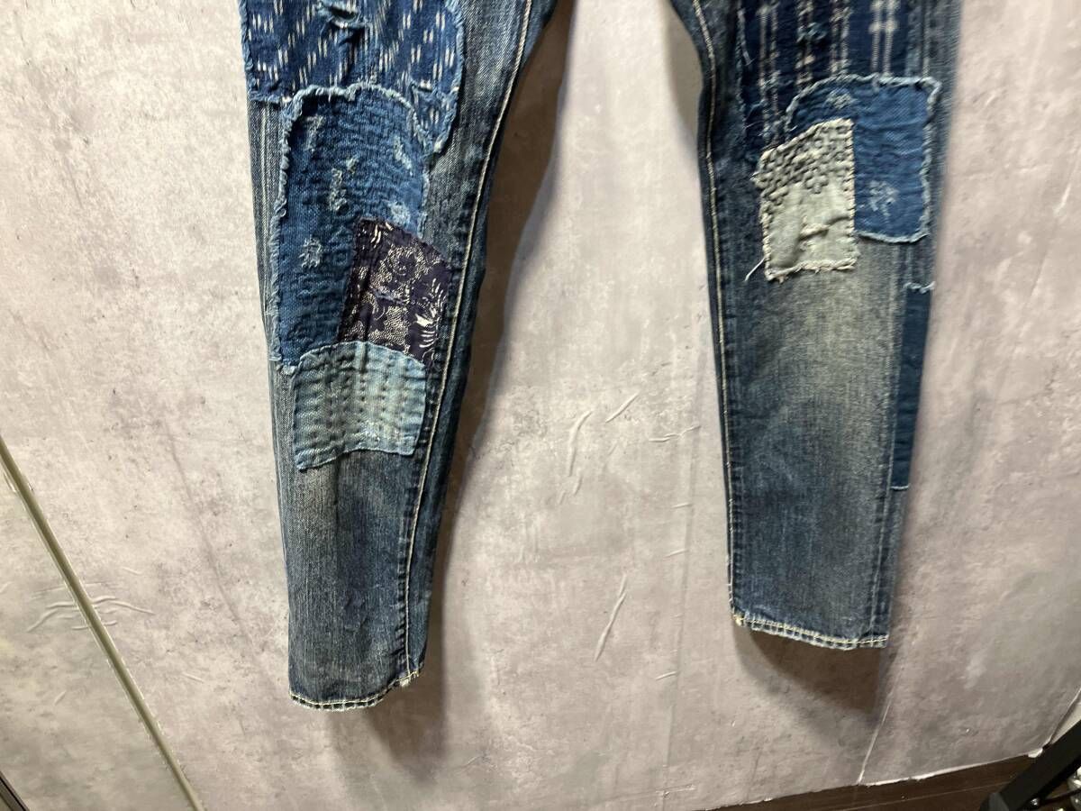 DENIM & SUPPLY RALPH LAUREN 刺子パッチダメージデニムパンツ サイズ 