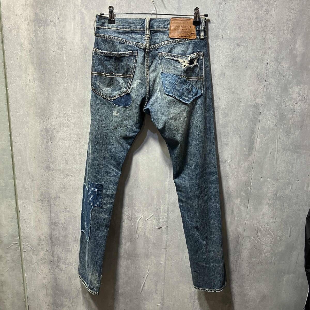 DENIM & SUPPLY RALPH LAUREN 刺子パッチダメージデニムパンツ サイズ