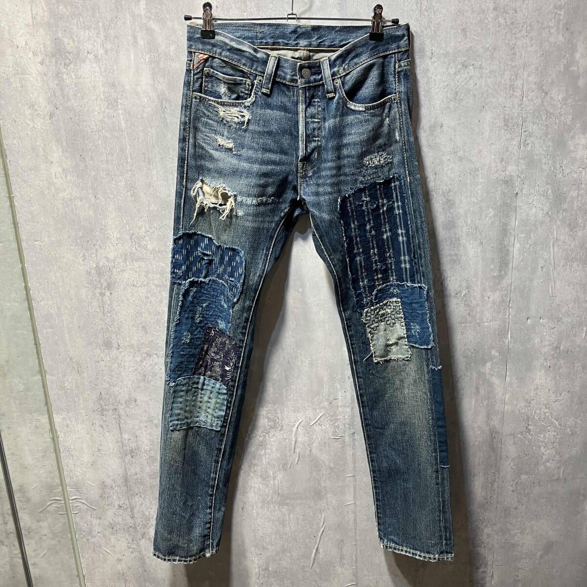 DENIM & SUPPLY RALPH LAUREN 刺子パッチダメージデニムパンツ サイズ