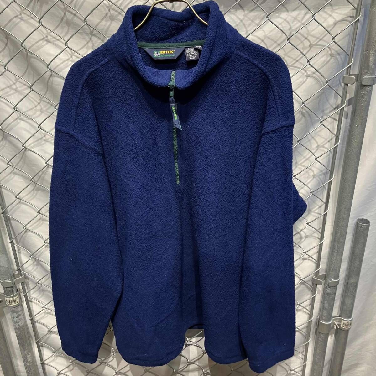 古着 EBTEK Eddie Bauer HALF ZIP FLEECE フリース サイズM ブルー 