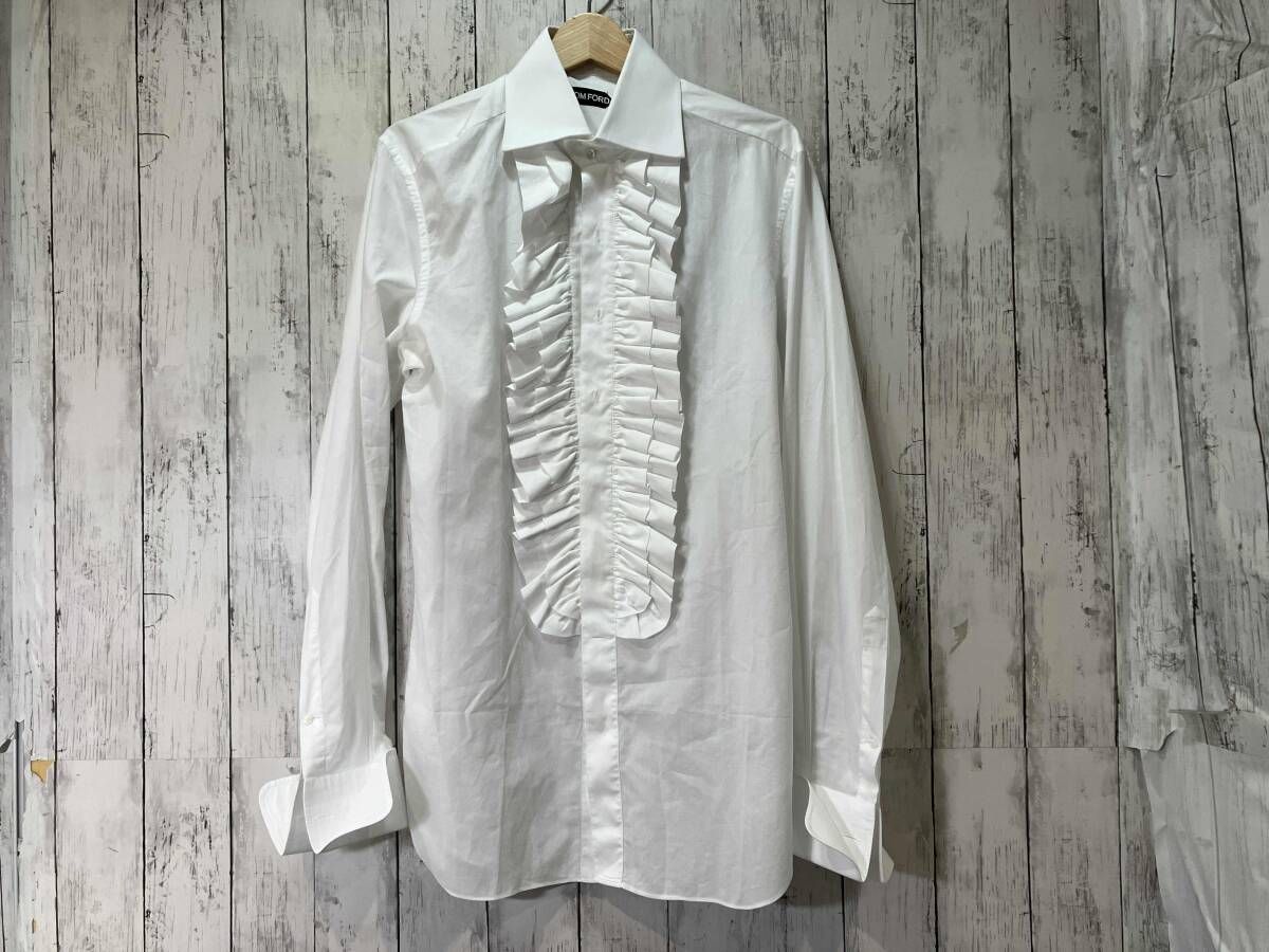 TOMFORD SH 01 フリルシャツ ホワイト トムフォード