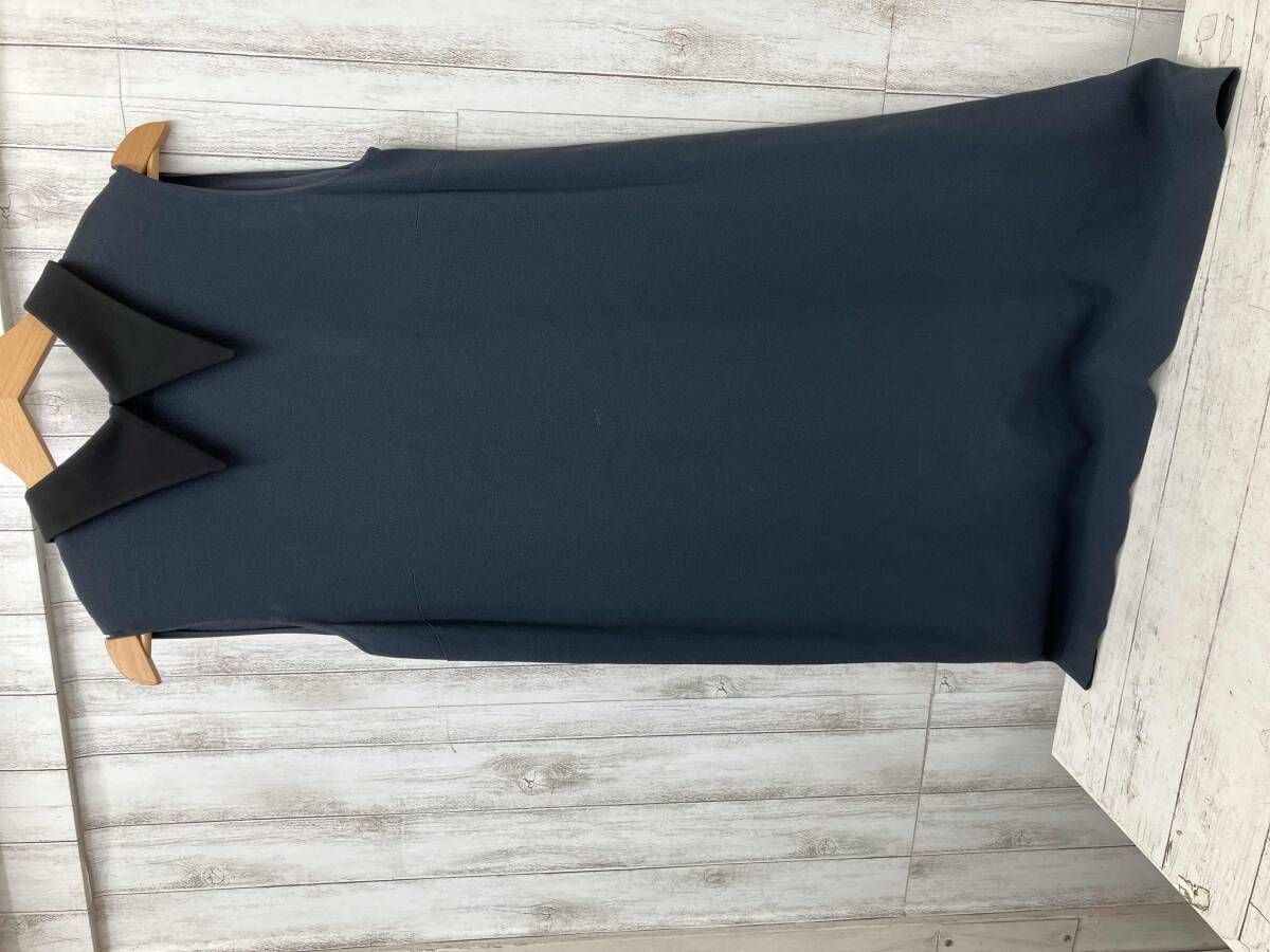 MIU 洋服 ノースリーブワンピース 襟付き ネイビー