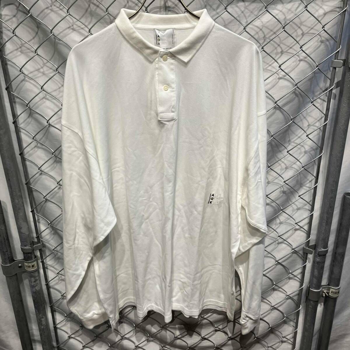 ADULT ORIENTED ROBES 長袖ポロシャツ ホワイト　アダルトオリエンテッドローブス 