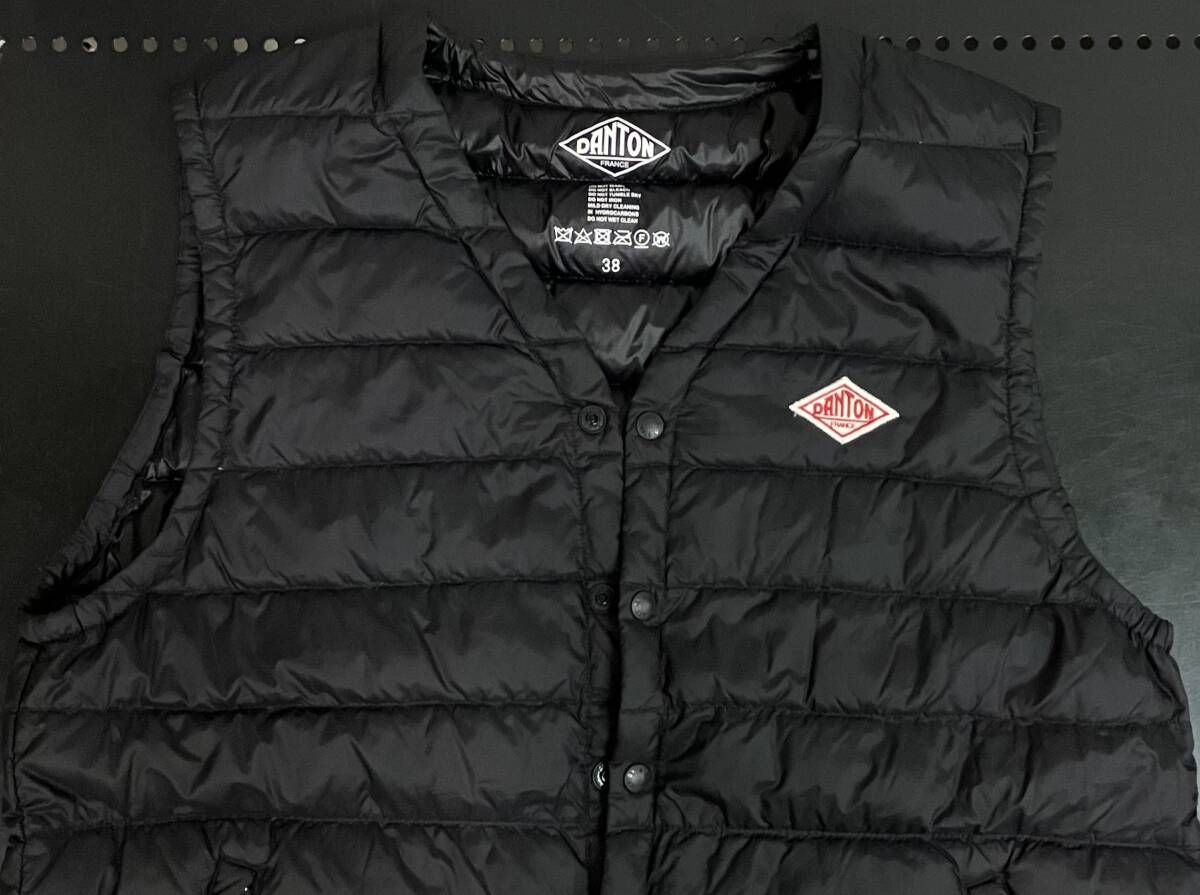 DANTON ダントン ダウンベスト ロゴ ロゴボタン トラッド&ベーシック