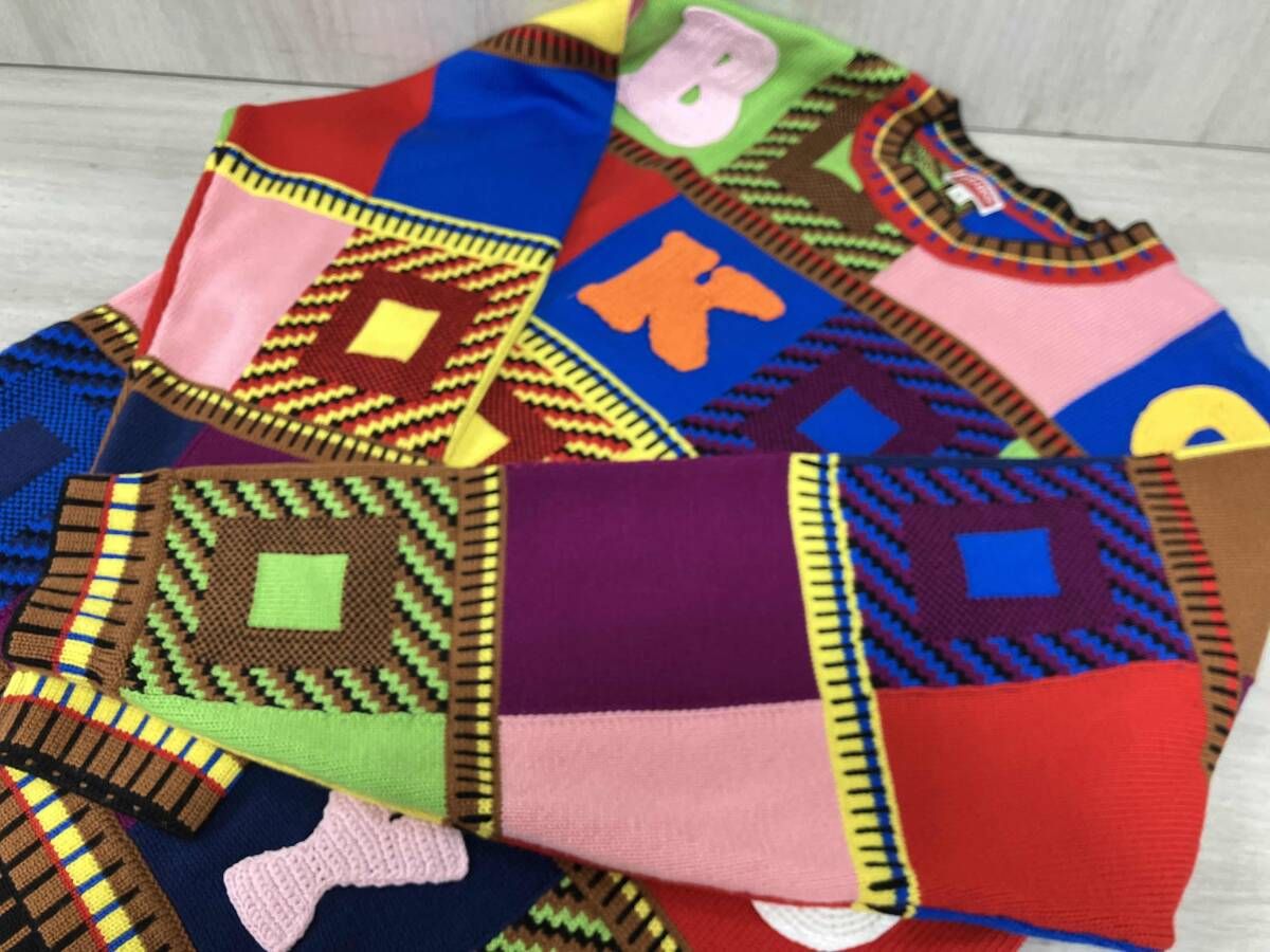 KENZO ケンゾー ニット BOKE Boy パッチワークジャンパーニット マルチ sizeM フルジップ テーパードパンツ