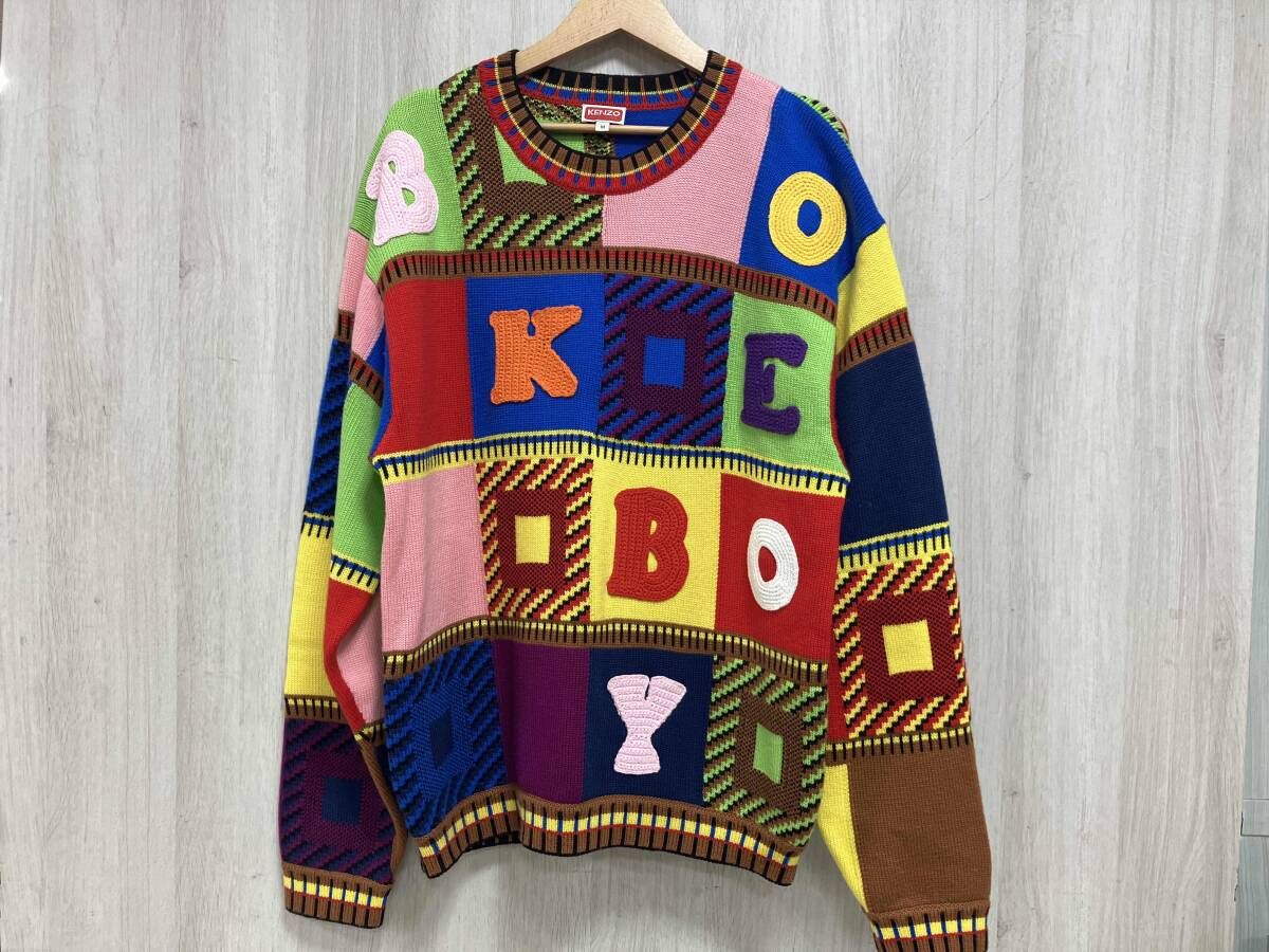 KENZO ケンゾー ニット BOKE Boy パッチワークジャンパーニット マルチ sizeM