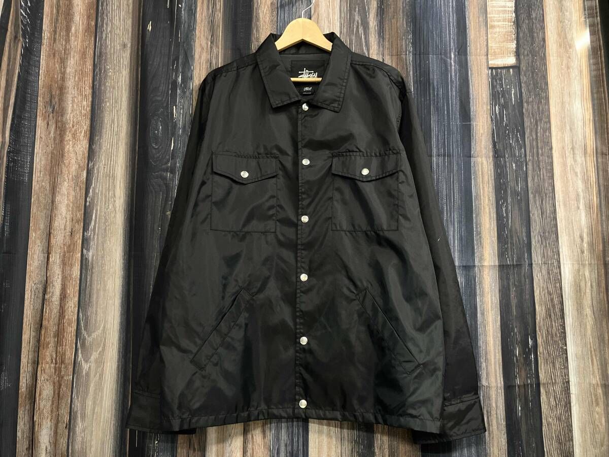 STUSSY ステューシー ナイロンジャケット ブラック L - メルカリ