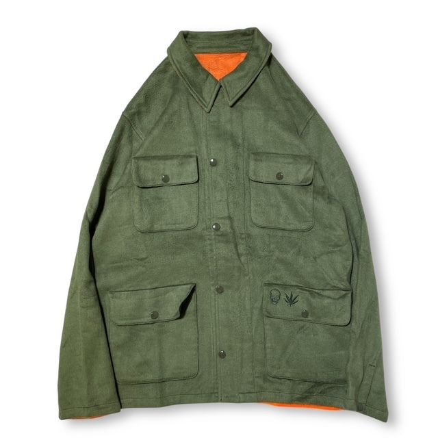 Lucien pellat finet アウター リバーシブルウールジャケット XLサイズ カーキ オレンジ ルシアンペラフィネ