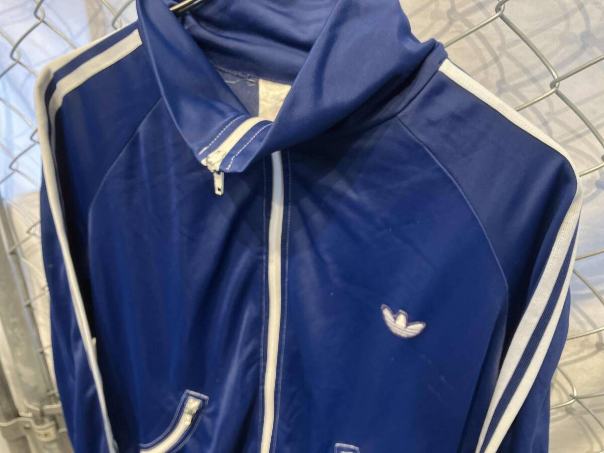 70s adidas 曲がりポケットトラックジャケット西ドイツ製 ホワイト
