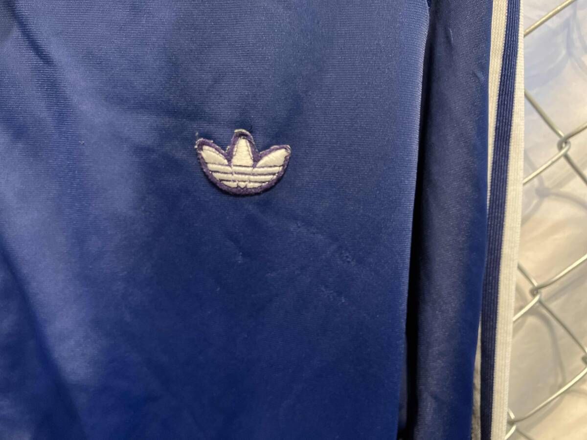 70s adidas 曲がりポケットトラックジャケット西ドイツ製 ホワイト
