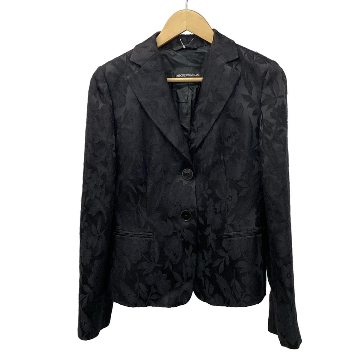 ARMANI/アルマーニ　ドレス 花柄 ジャケット シワ加工 ネイビー 50 EMPORIOARMANI(エンポリオアルマーニ) ジャケット サイズ44 L