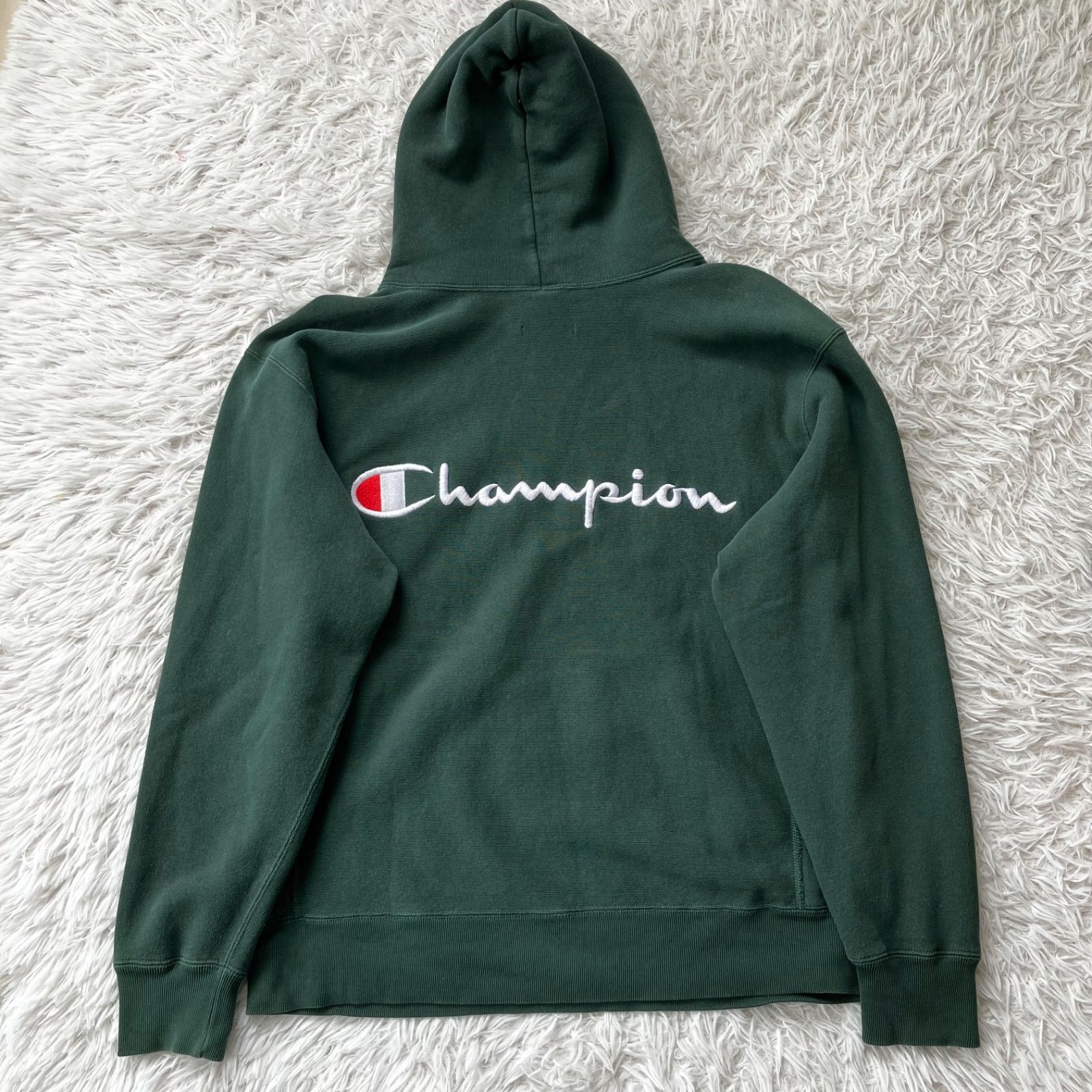 状態良 Champion エモダ コラボ パーカー リバースウィーブ
