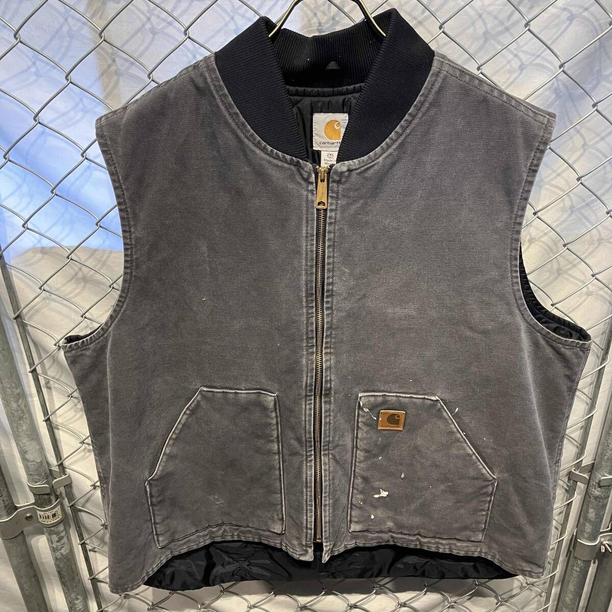 Carhartt ダック地キルティングベスト グレー サイズ2 XL カーハート
