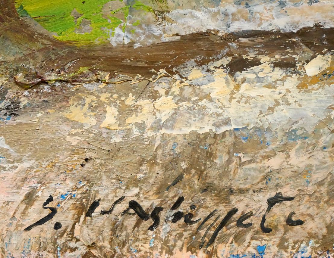 橋本 三郎「残雪駒ヶ岳」油絵・F4号 国画会会員 全道展創立会員 北海道