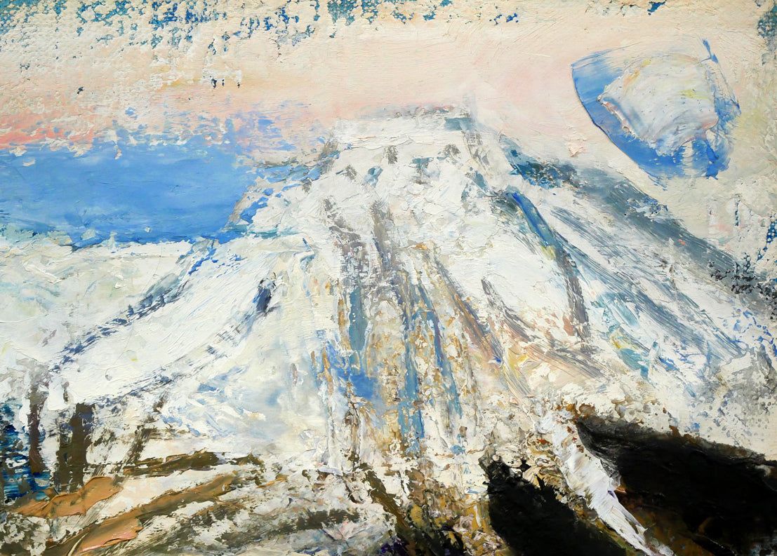 橋本 三郎「残雪駒ヶ岳」油絵・F4号 国画会会員 全道展創立会員 北海道