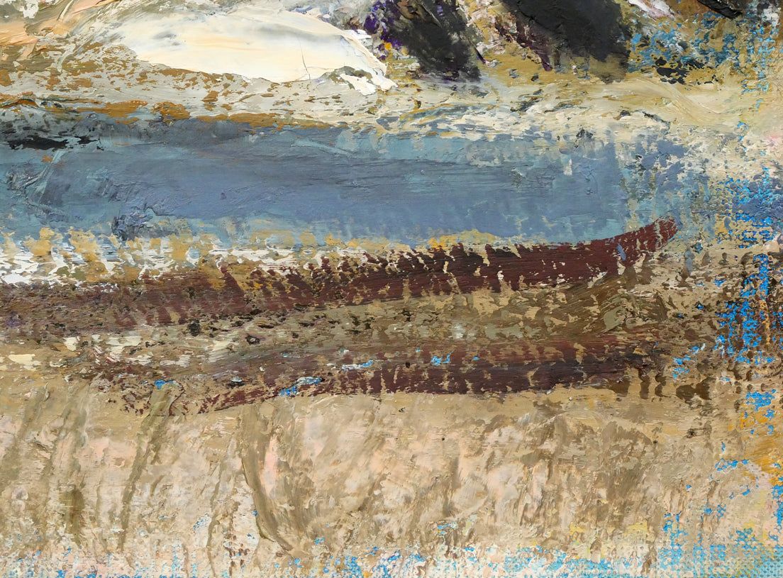 橋本 三郎「残雪駒ヶ岳」油絵・F4号 国画会会員 全道展創立会員 北海道