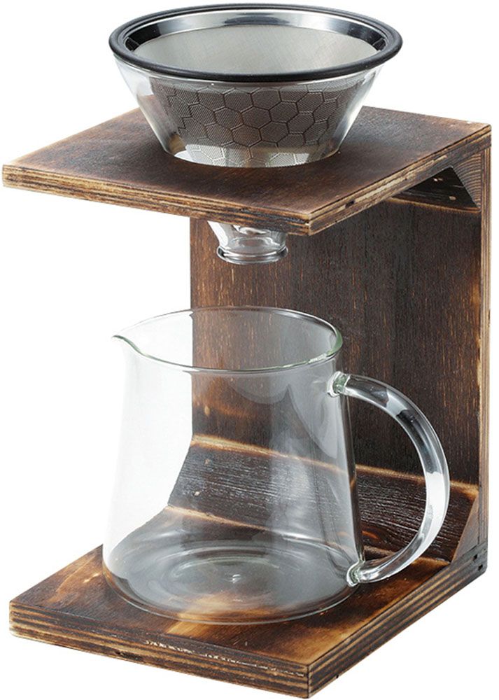 キャプテンスタッグ CAPTAIN STAG アウトドア 珈琲 ドリッパーセット 木製スタンドタイプ コーヒー ドリッパー キャンプ グランピング UW3521 -