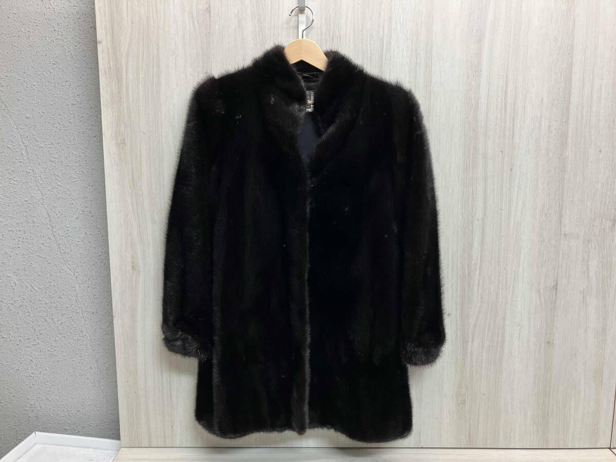 大きいサイズ サガミンク ファーコート 毛皮 ダークブラウン 15 ミンク 毛皮 コート ダークブラウン 15号 レディース : ブランド古着