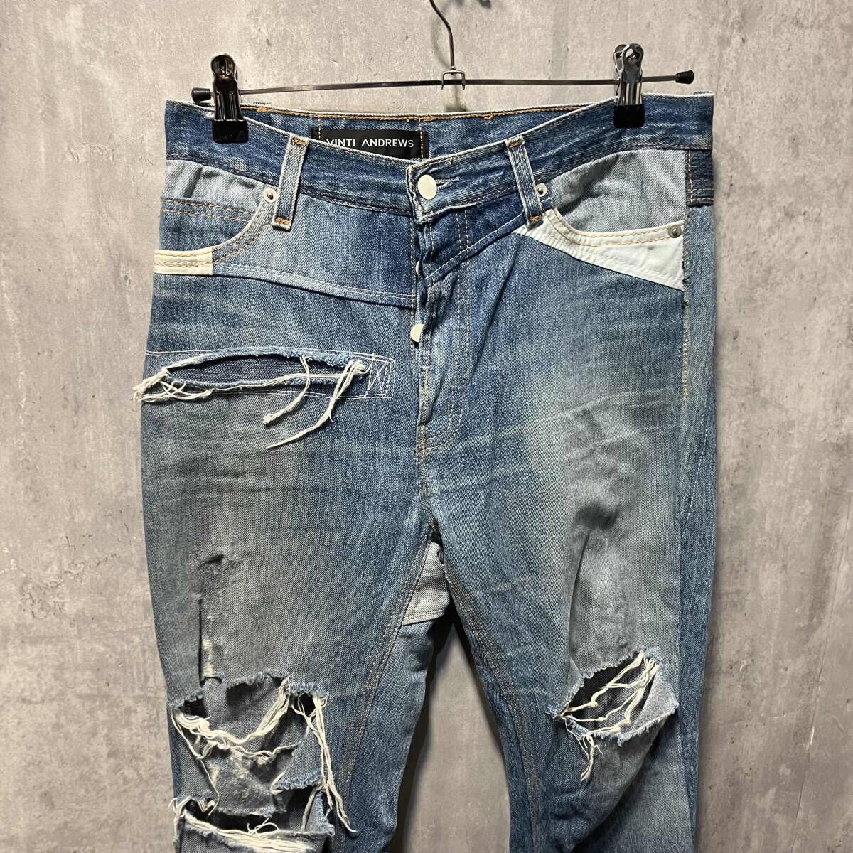 VINTI ANDREWS / デニムパンツ/ダメージ加工/32/IDG VINTI ANDREWS ジーンズ ダメージ加工デニム ブルー サイズ32 ヴィン