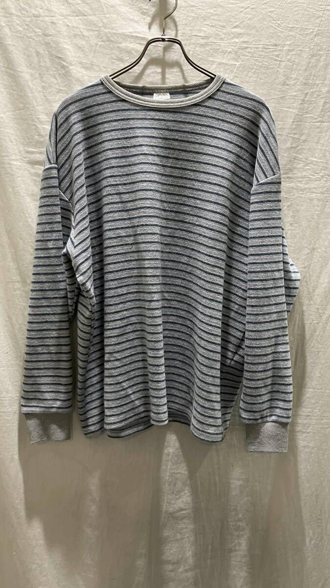 connett コネット 長袖tシャツ ボーダーロンt グレー size 2 